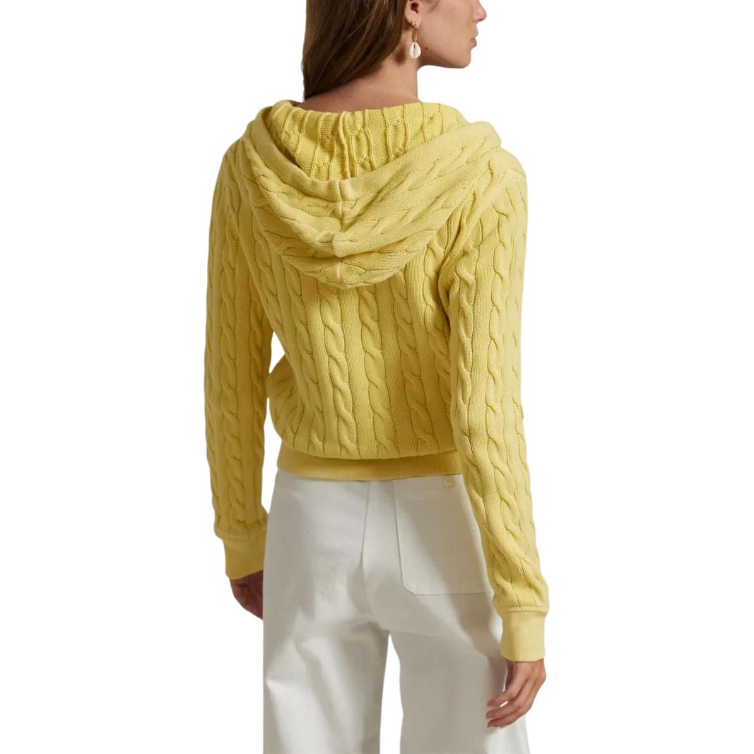 Топ Cable knit Cotton Hoodie Polo Ralph Lauren, желтый — фото 4