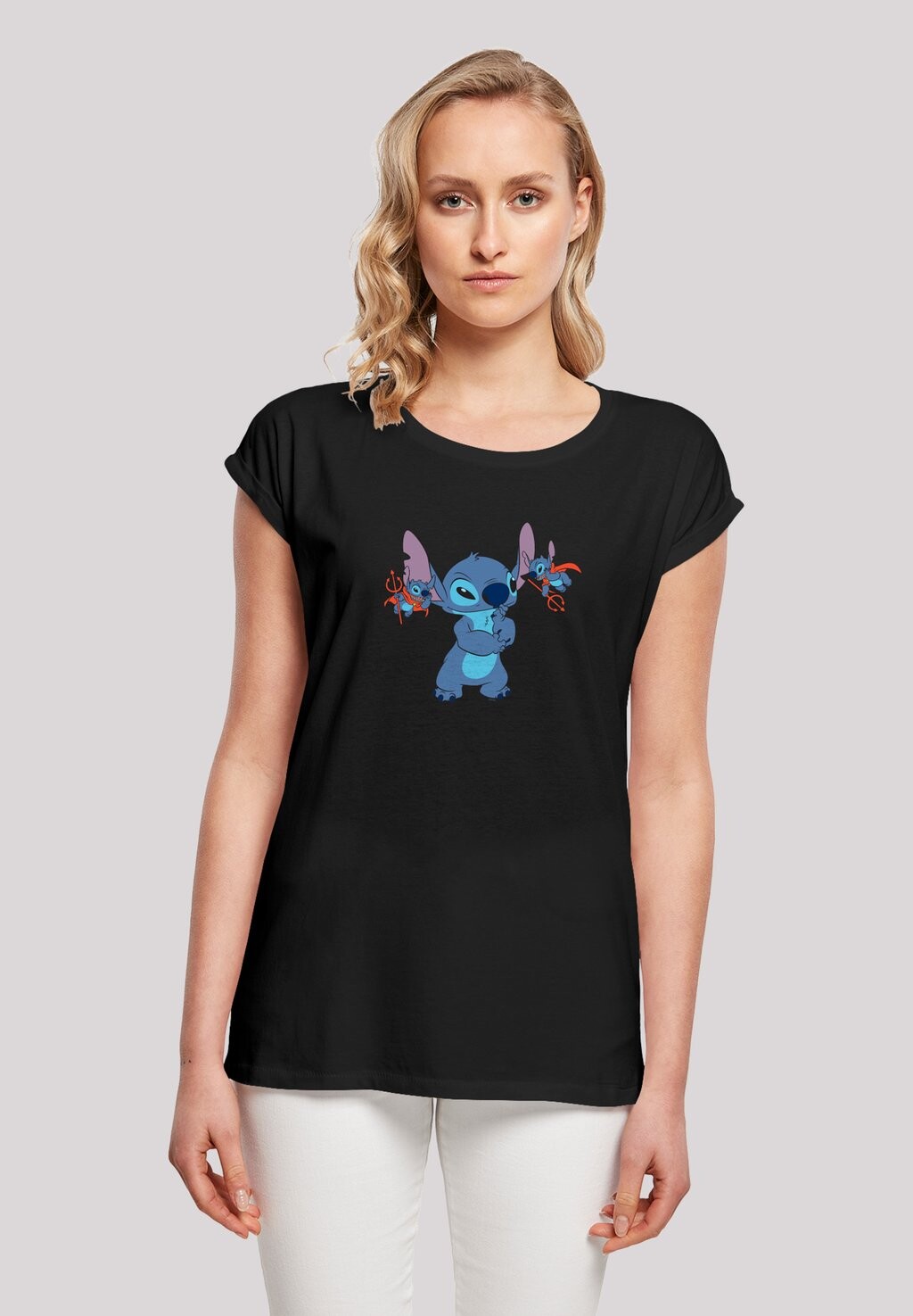 

Футболка с принтом DISNEY LILO UND STITCH LITTLE DEVILS F4NT4STIC, цвет black