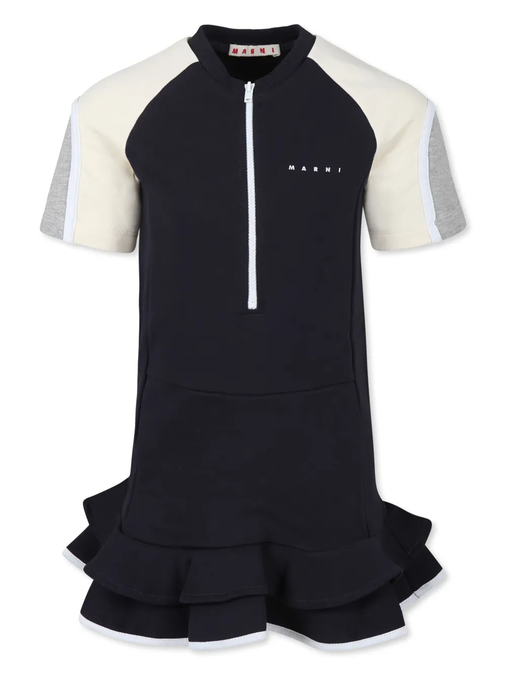 

Расклешенное платье на молнии Marni Kids, синий