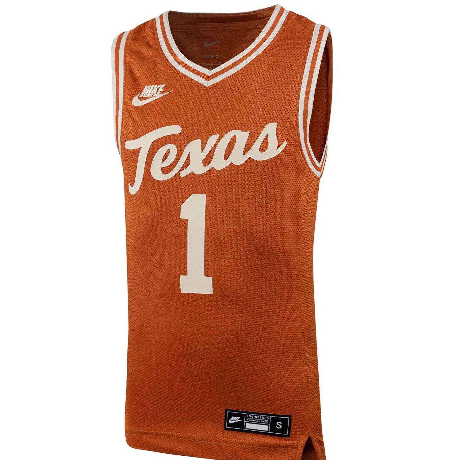 Реплика молодежной баскетбольной майки Nike # 1 Texas Orange Texas Longhorns Icon Nike — фото 2