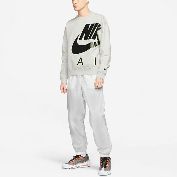 Толстовка Nike Air x Kim Jones Crossover Logo Printing Fleece Round Neck US Edition Couple Style Gray, серый — фото 3
