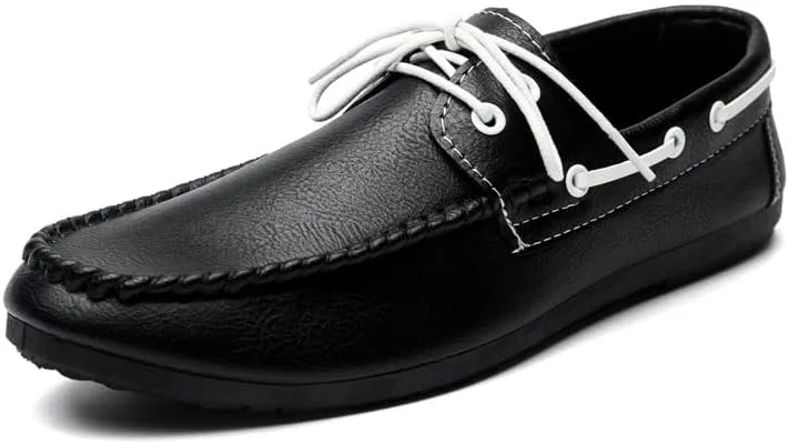 Лоферы мужские кожаные, Loafers for Men PU Leather, Black SayfuR