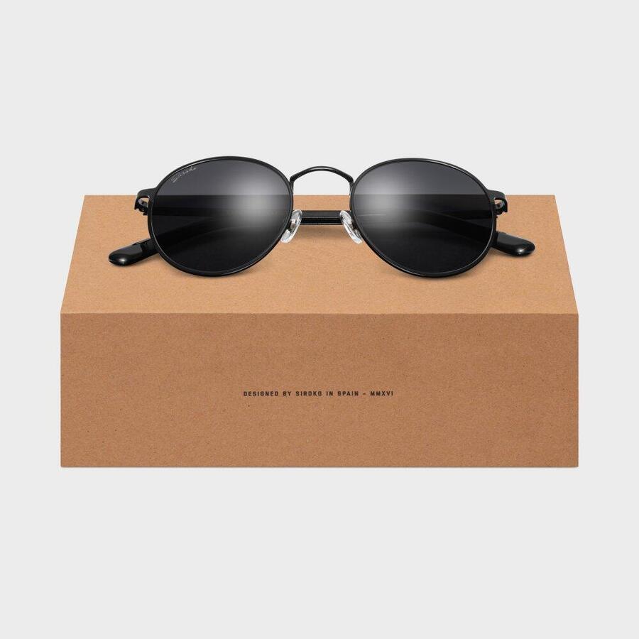 

SIROKO Круглые солнцезащитные очки из нержавеющей стали для мужчин и женщин в стиле лайфстайл The Tube Black