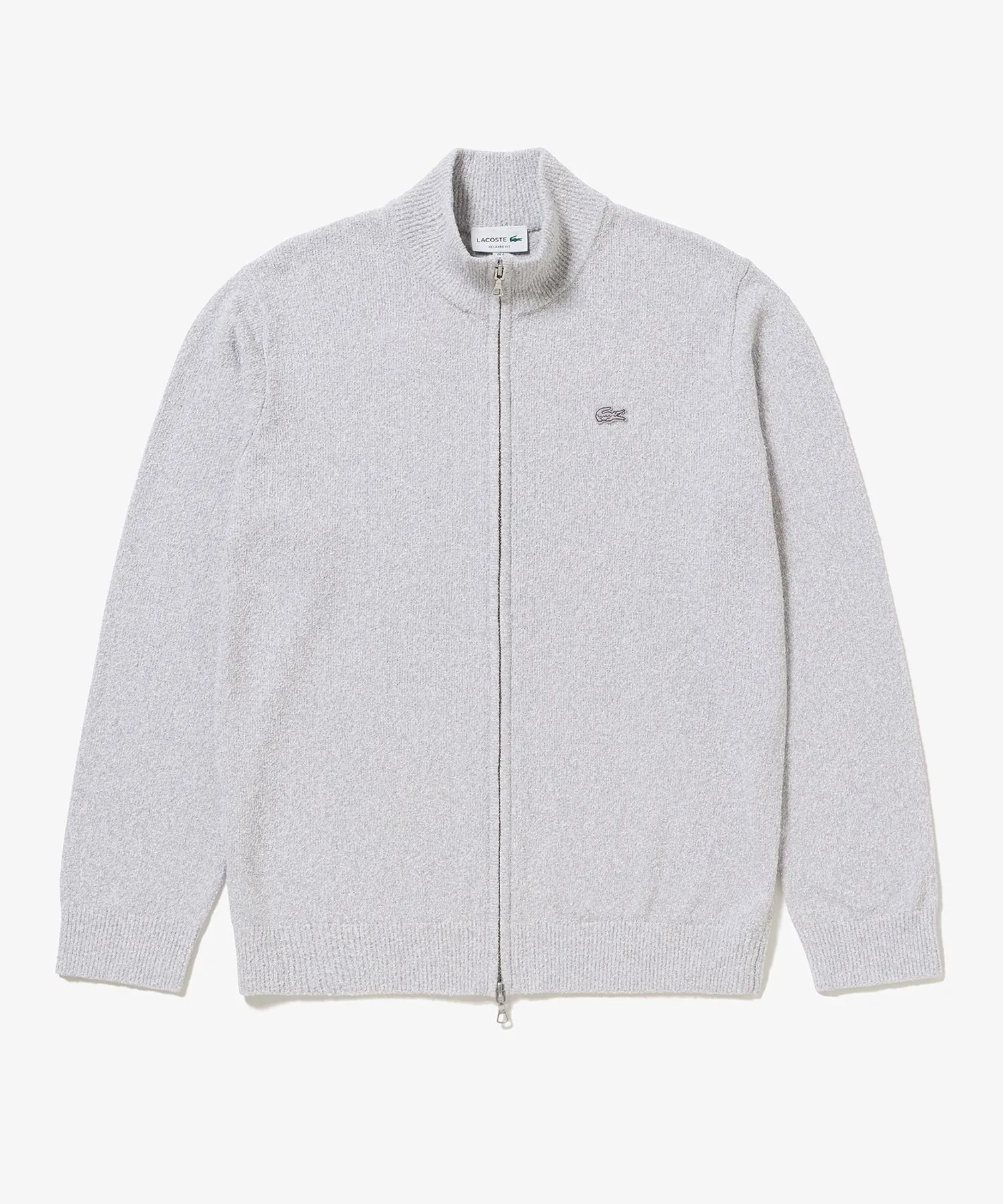 Вязаный кардиган из букле с застежкой-молнией LACOSTE, Gray — фото 2