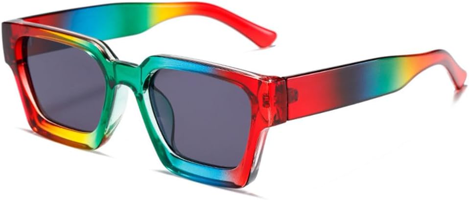 

Солнцезащитные очки с защитой от УФ-излучения UV400 - Толстая оправа, металлические шарниры, градиентная расцветка, подходят для женщин и мужчин, для бега и занятий спортом на открытом воздухе UYPTK, Rainbow Grey