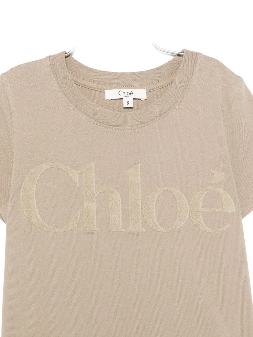 Футболка с нашивкой-логотипом Chloé Kids, серый — фото 3