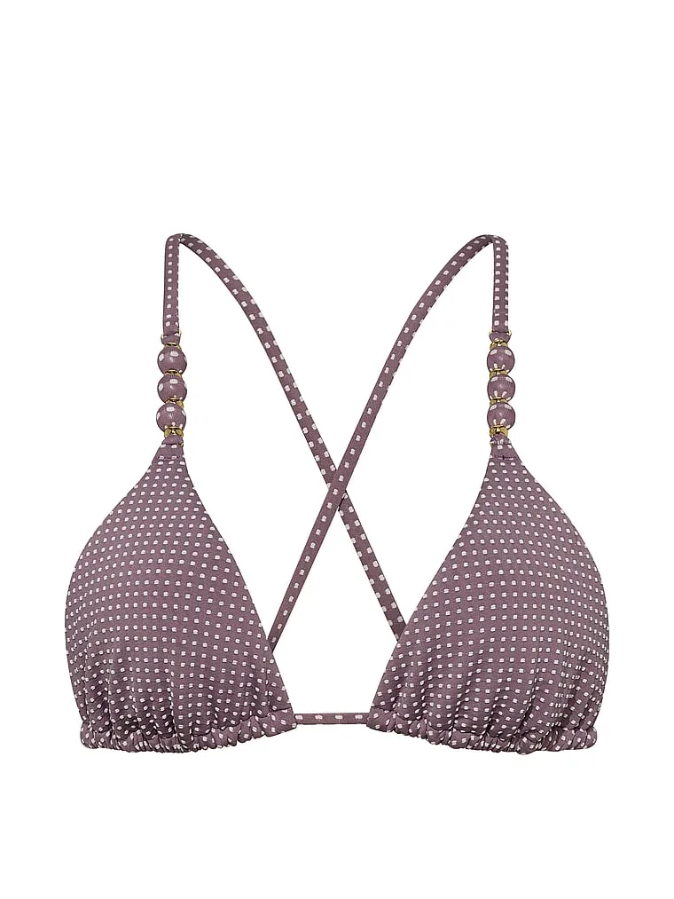 Бикини-Топ Victoria'S Secret Swim, Winery, треугольная форма, бусины, розовый — фото 4