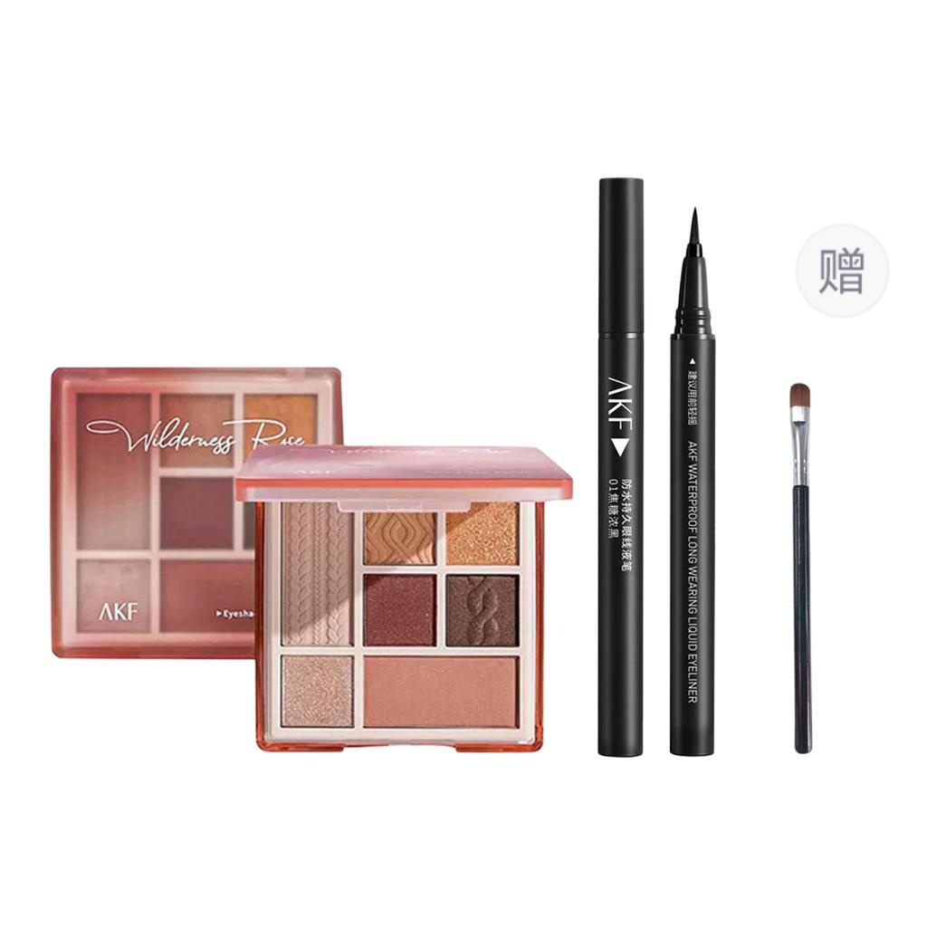 

Палитра теней для век 7 цветов 9г + жидкая подводка для глаз 1г AKF