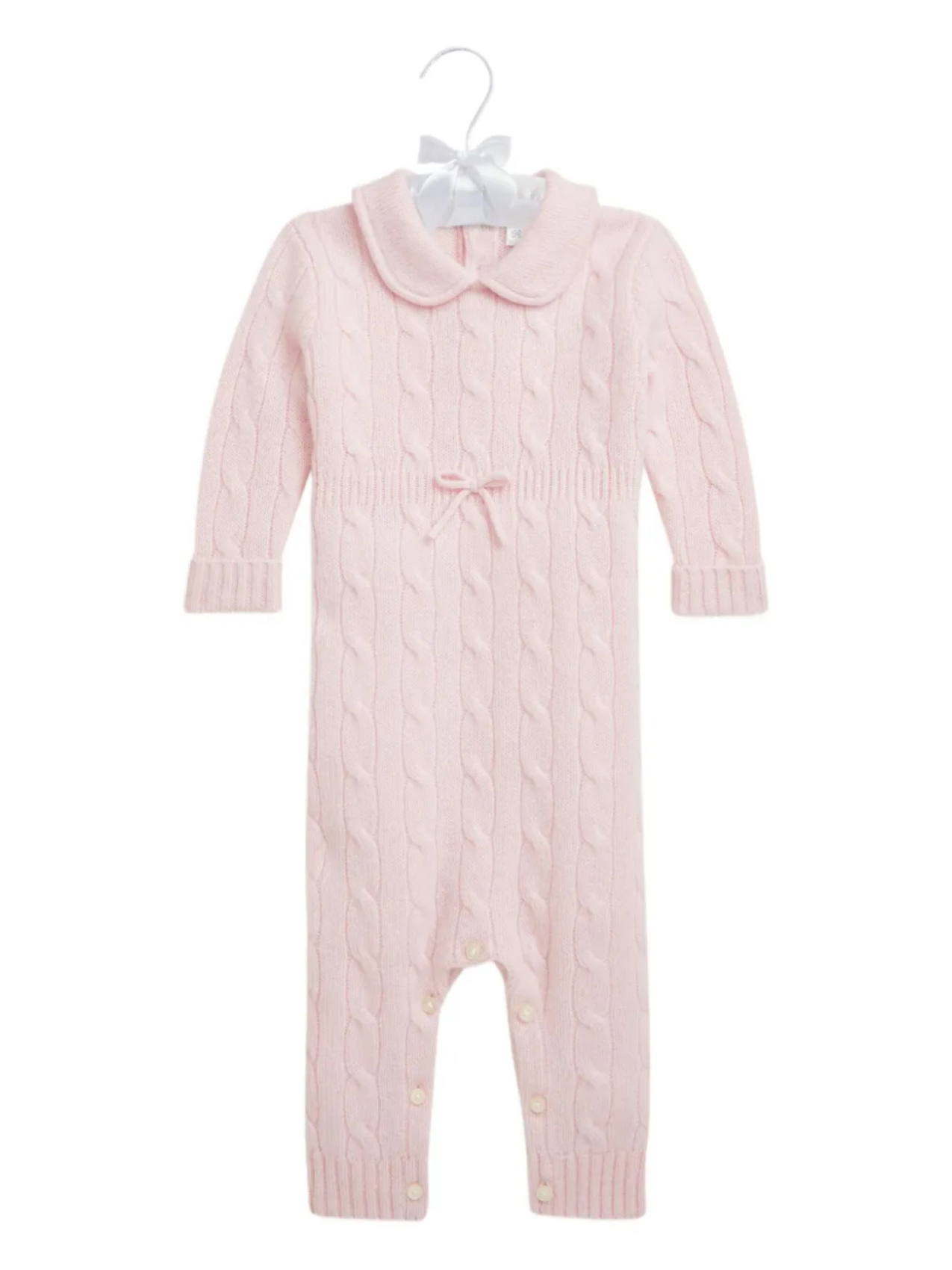 

POLO RALPH LAUREN KIDS кашемировый джемпер фактурной вязки, розовый