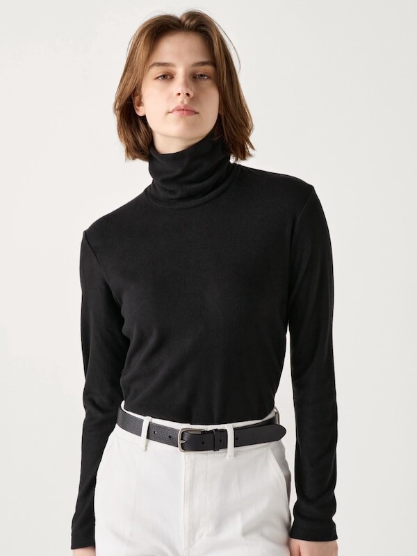 

Водолазка из флиса heattech Uniqlo, черный