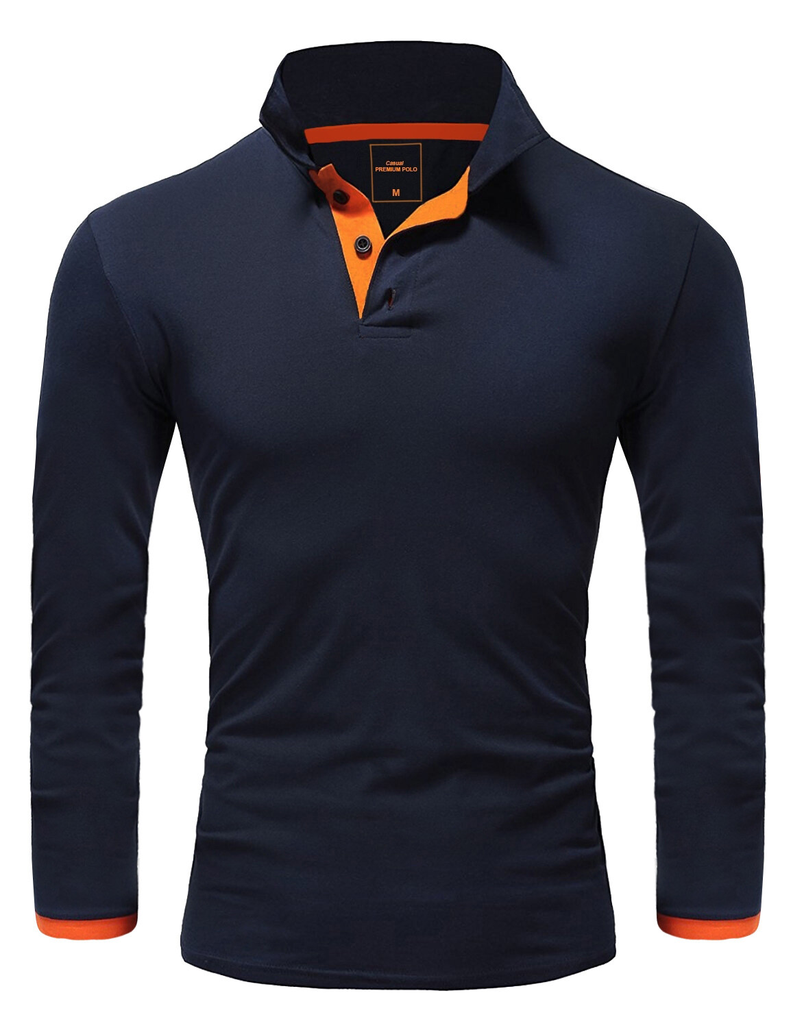 

Поло Amaci&Sons Langarm Kontrast CHARLOTTE, цвет Navyblau/Orange