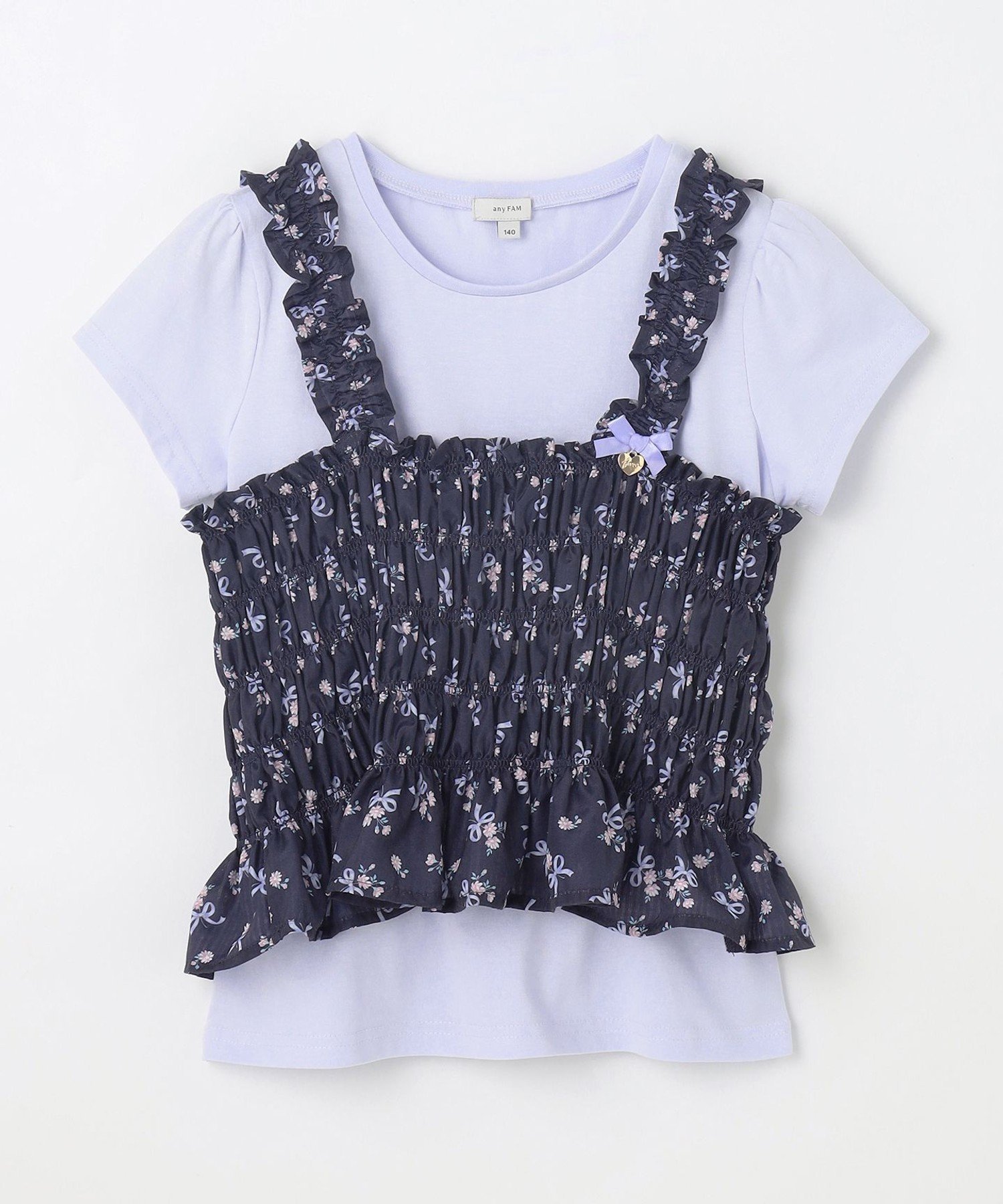 Футболка Flower x Ribbon с бюстье ANY KIDS, Navy [575]
