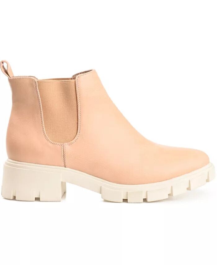 Женские ботильоны Rorke Lug Sole Stretch Gore Ankle Booties Journee Collection, коричневый/бежевый — фото 2