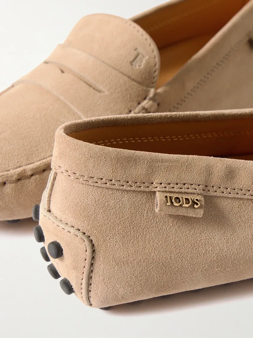 Замшевые лоферы Gommino TOD'S, бежевый — фото 4