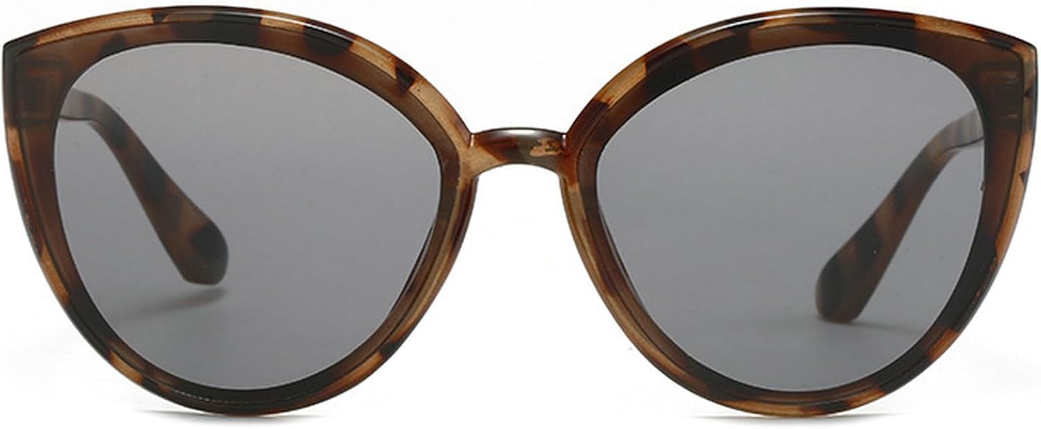 

Модные солнцезащитные очки «кошачий глаз» для женщин и мужчин, милые золотисто-шампаньевые оттенки, ретро-овальные солнцезащитные очки с защитой от УФ-излучения UV400 mincl, Leopard Gray