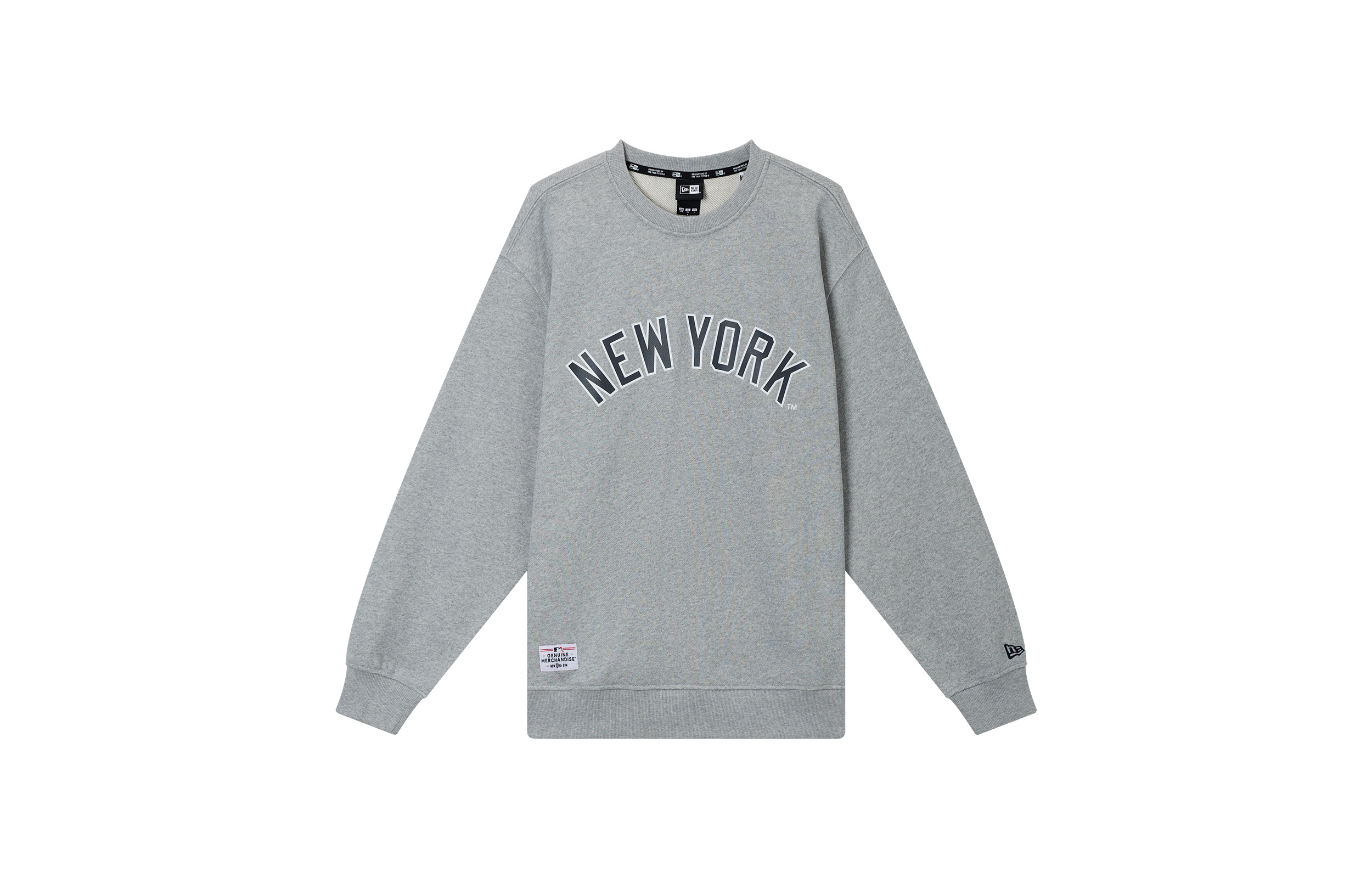 

New Era Толстовка унисекс, светло-серые, с круглым вырезом, средней толщины, стандартного размера