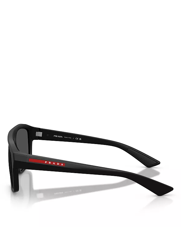 Солнцезащитные очки Linea rossa прямоугольной формы, 59 мм. Prada, черный — фото 3