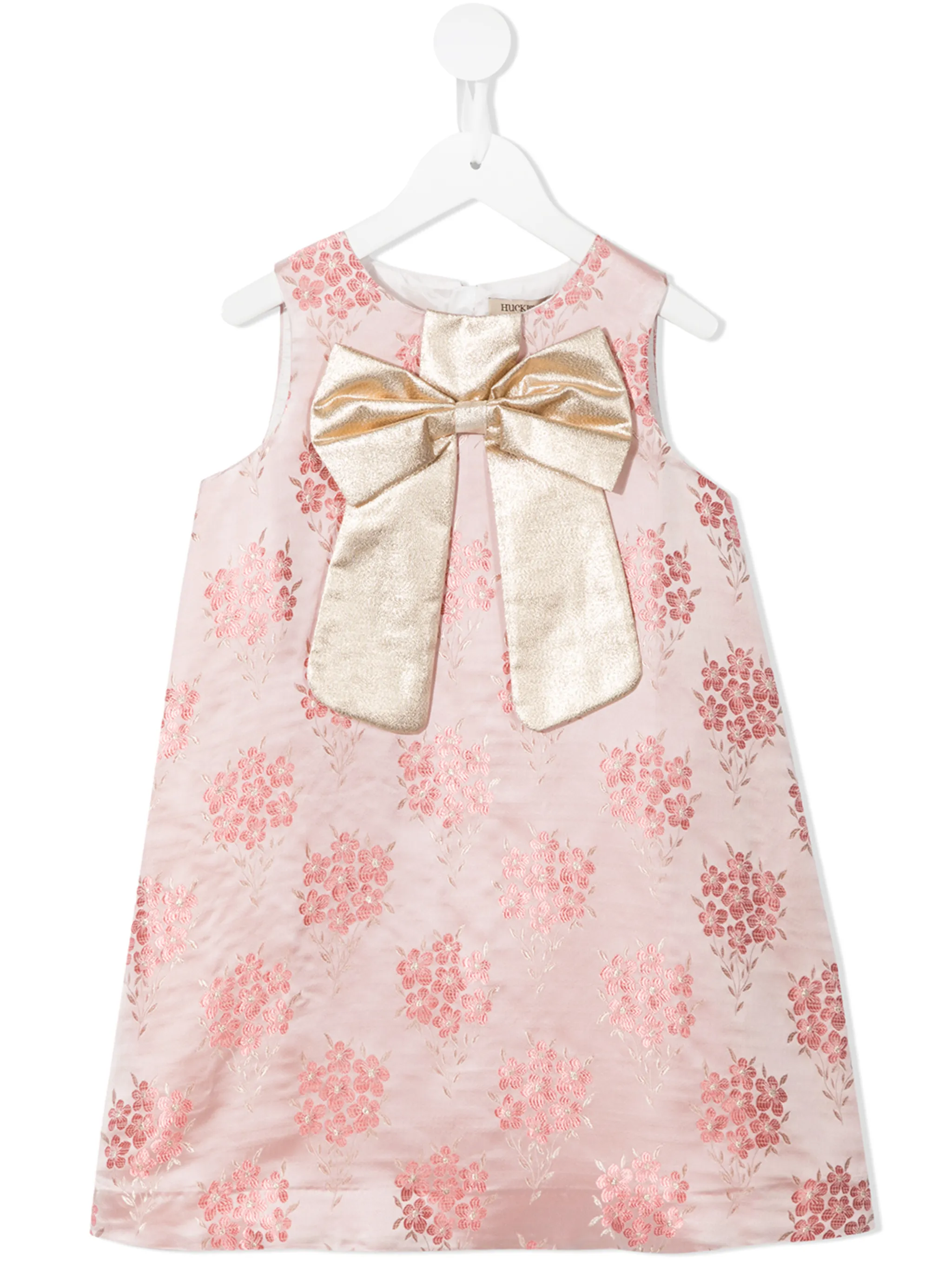 

Платье с цветочным принтом и бантом Hucklebones London, розовый