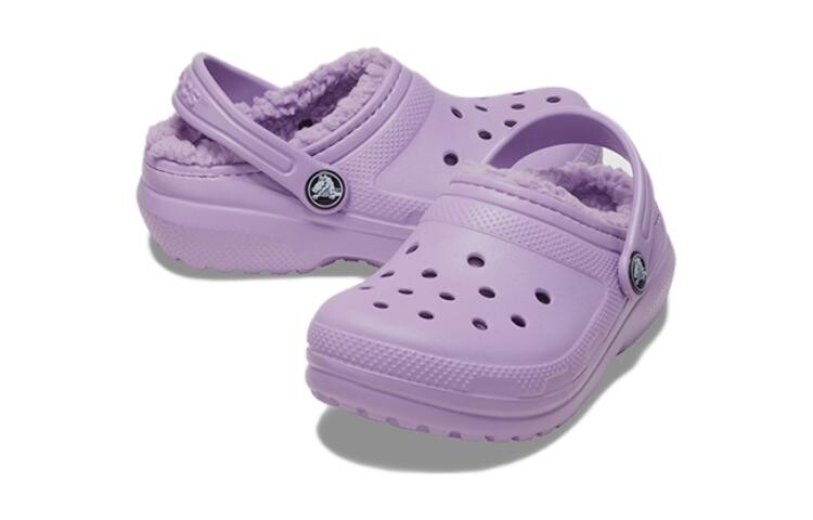 Детские тапочки Crocs Classic на подкладке для детей, Orchid purple — фото 4