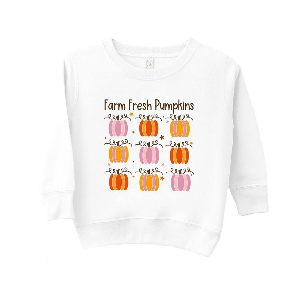 

Толстовка с рисунком Farm Fresh Pumpkins Chart для малышей The Juniper Shop, белый