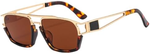 

Винтажные панк-солнцезащитные очки большого размера 2027 года для мужчин и женщин, ретро-очки с градиентной оправой из сплава и защитой от УФ-излучения UV400 MTZJH, C3 Demi Tea