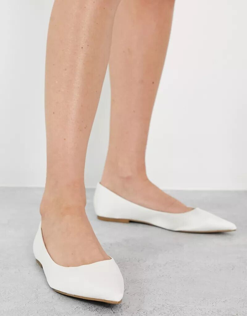 Атласные кружевные балетки цвета слоновой кости ASOS Lucky — фото 2