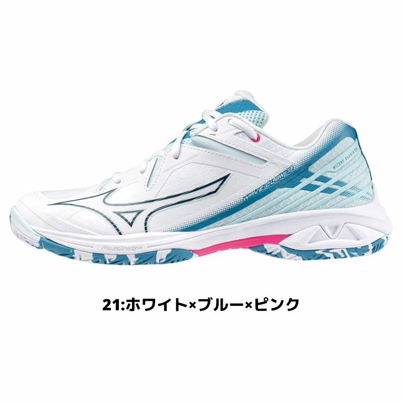 Унисекс кроссовки для бадминтона «Wave Claw 3 FIT» от Mizuno, 21 White X Blue X Pink — фото 2