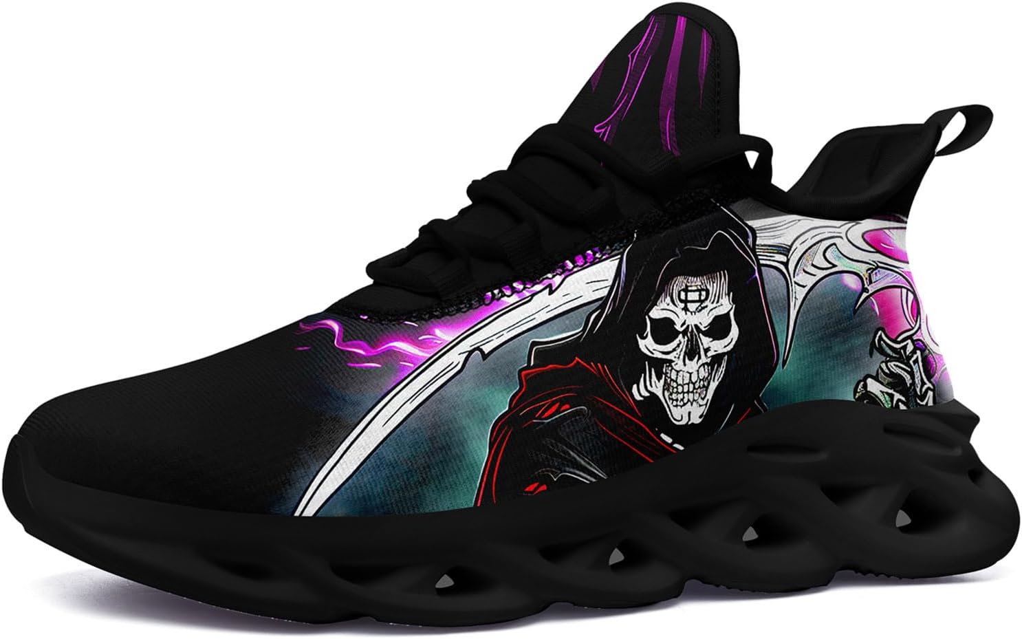 

Кроссовки Skull Road для мужчин и женщин, спортивные обувь с амортизацией, прочные для тенниса, стильные кроссовки для кросс-тренинга Coolcustomize, зеленый