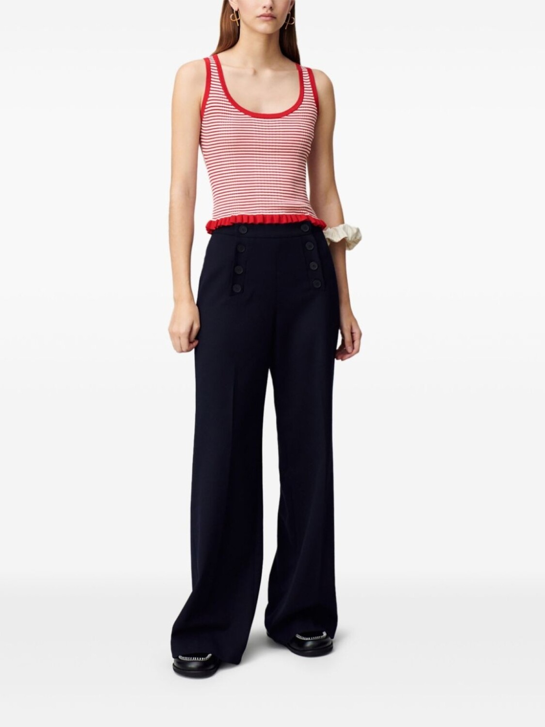 

Claudie Pierlot полосатый топ тонкой вязки, красный