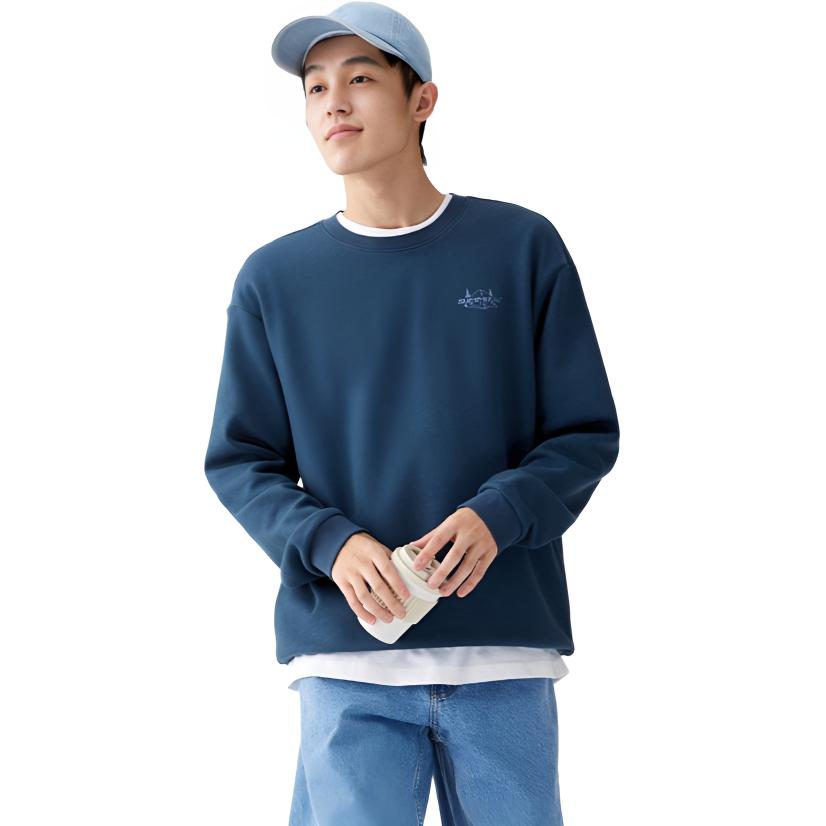 

361° Свитшот мужской темно-серый синий с круглым вырезом утолщенный