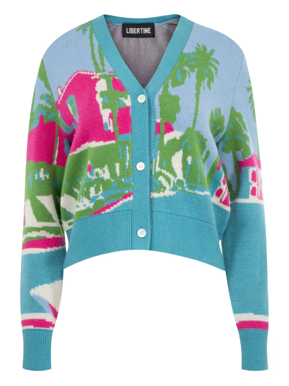 

Жаккардовый кардиган Poolside Libertine, зеленый