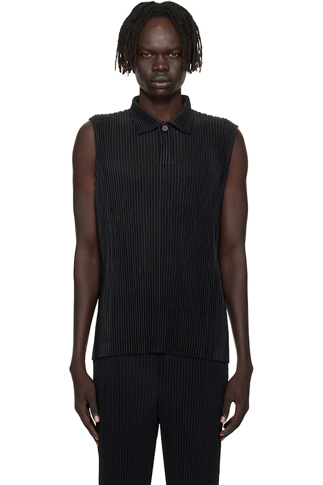 

Поло из легкой сетки Homme Plissé Issey Miyake, черный