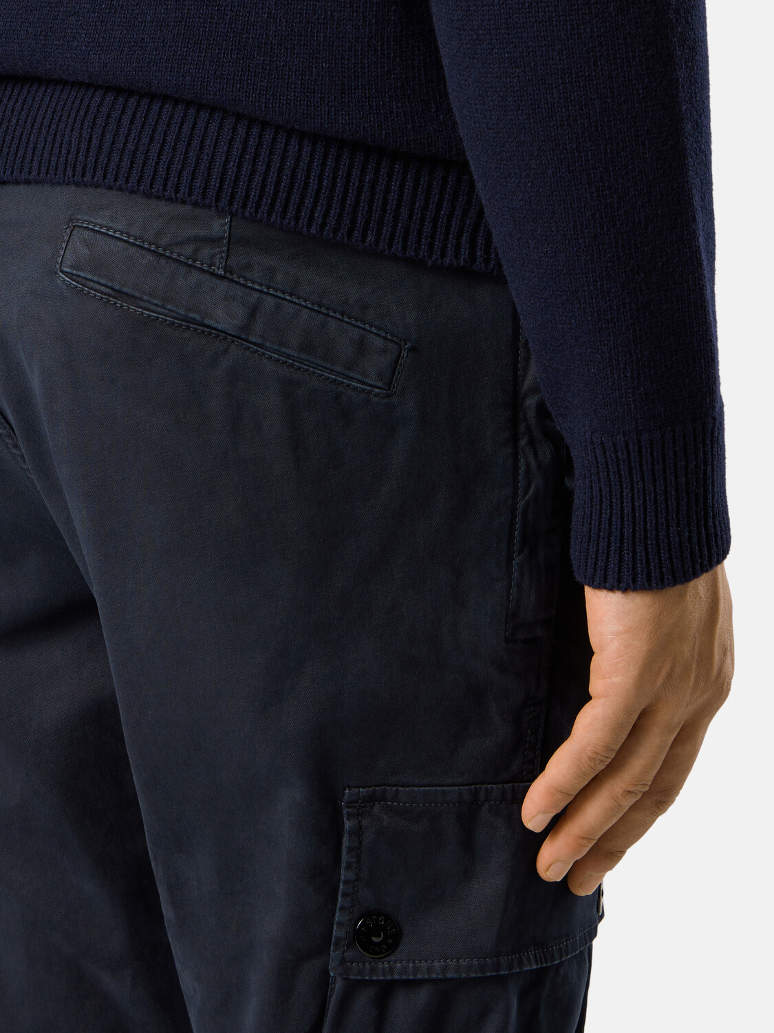 Узкие брюки-карго с карманами на молнии Stone Island 3100034 STRETCH ORGANIC BROKEN TWILL COTTON 'OLD' EFFECT, синий — фото 4