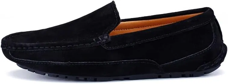 Мокасины мужские, кожа замшевая, Loafers, Black SayfuR