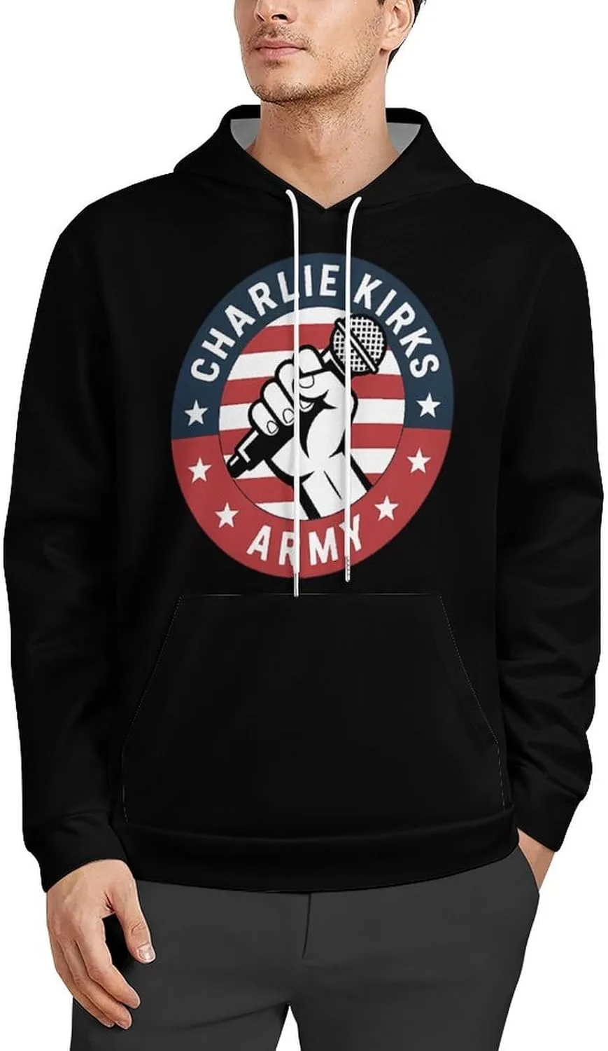 

Толстовка с капюшоном Charlie Kirk для мужчин, легкая, с карманами CONGIRLBOON