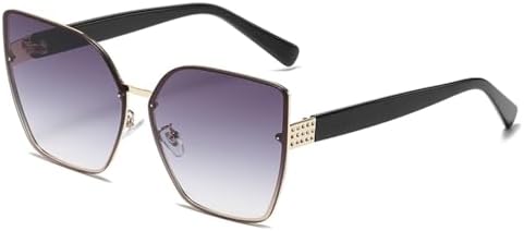 

Винтажные солнцезащитные очки 2027 года, без оправы, прямоугольной формы, с градиентным покрытием, защита от УФ-излучения UV400, для путешествий, для женщин, UV400 MTZJH, 1