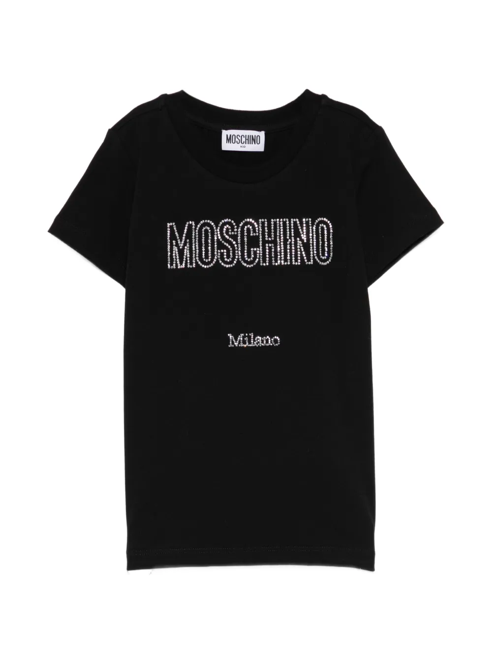 

Футболка с логотипом и отделкой Moschino Kids, черный