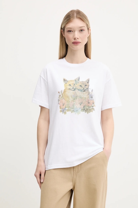 

Хлопковая футболка Vans, белый