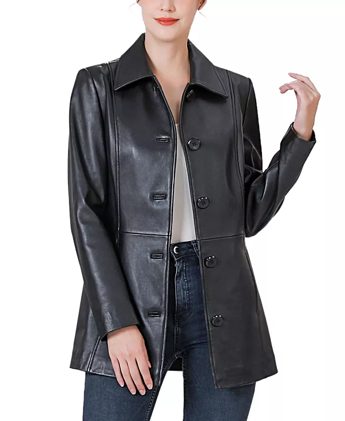 

Женское кожаное пальто Dana Car Coat BGSD, черный