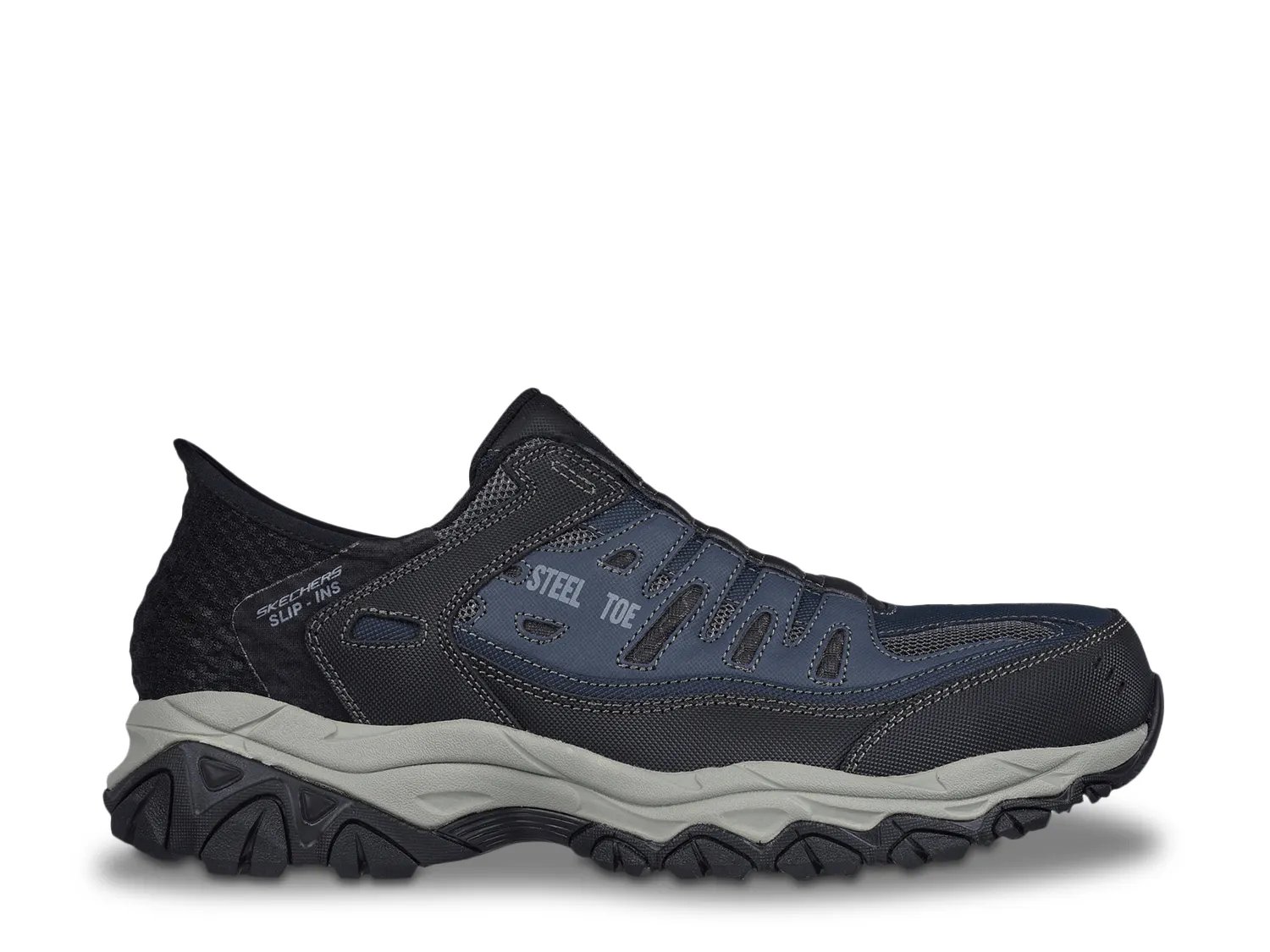 Слипоны Skechers Hands Free Slip-ins Work Cankton Faison Steel Toe Work Sneaker - Men's, темно-синий — фото 3