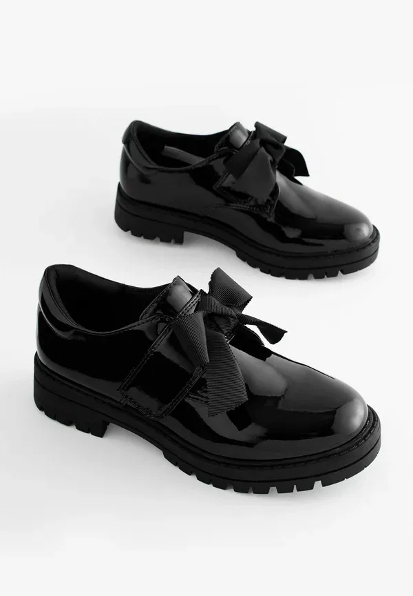 Туфли-слипоны Next, Bow monkstrap chunky school regular fit slip ons, черный лакированный — фото 2