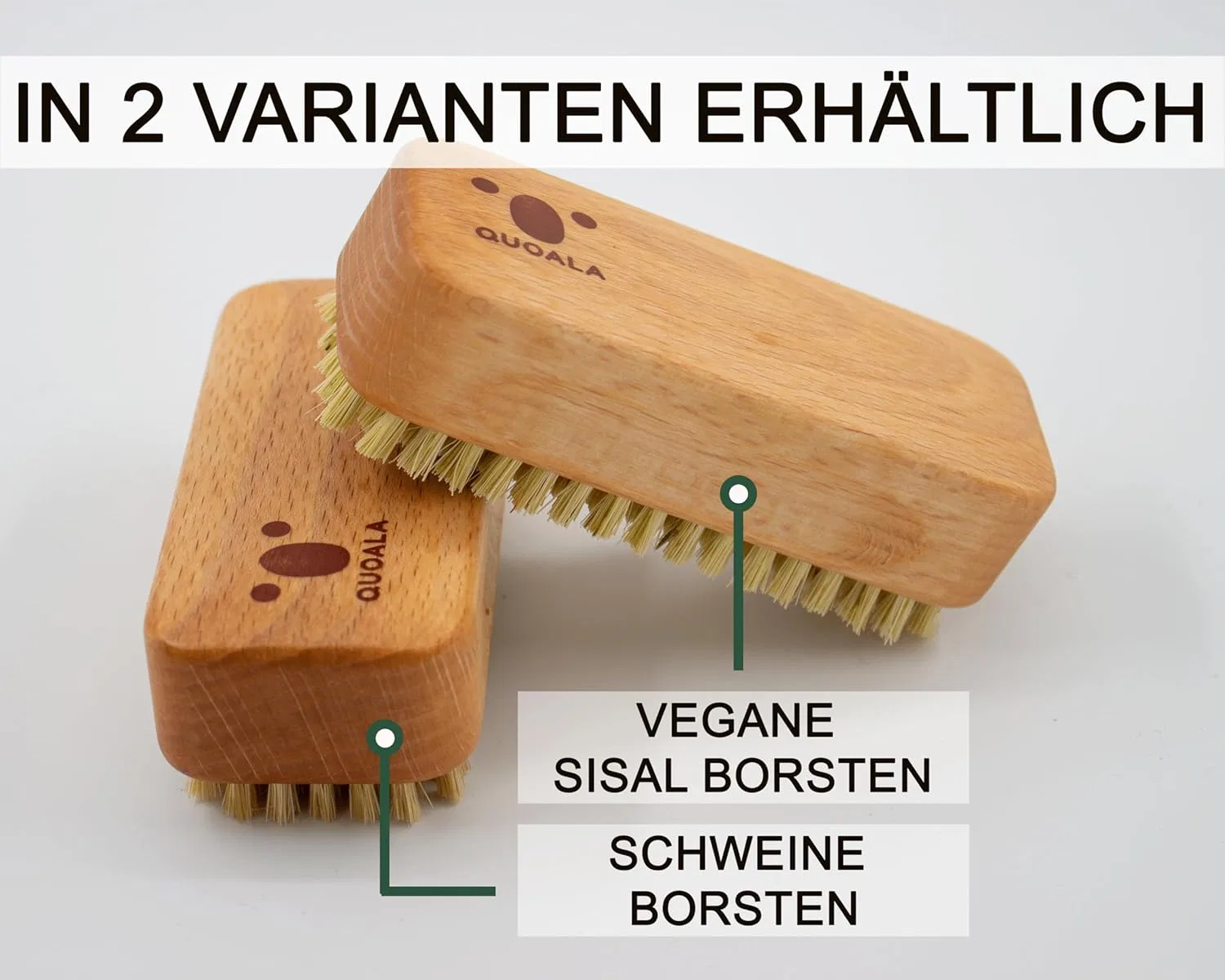 Щетка для рук и ногтей QUOALA Craftsman Brush из бука Quoala, Boar Bristle — фото 3