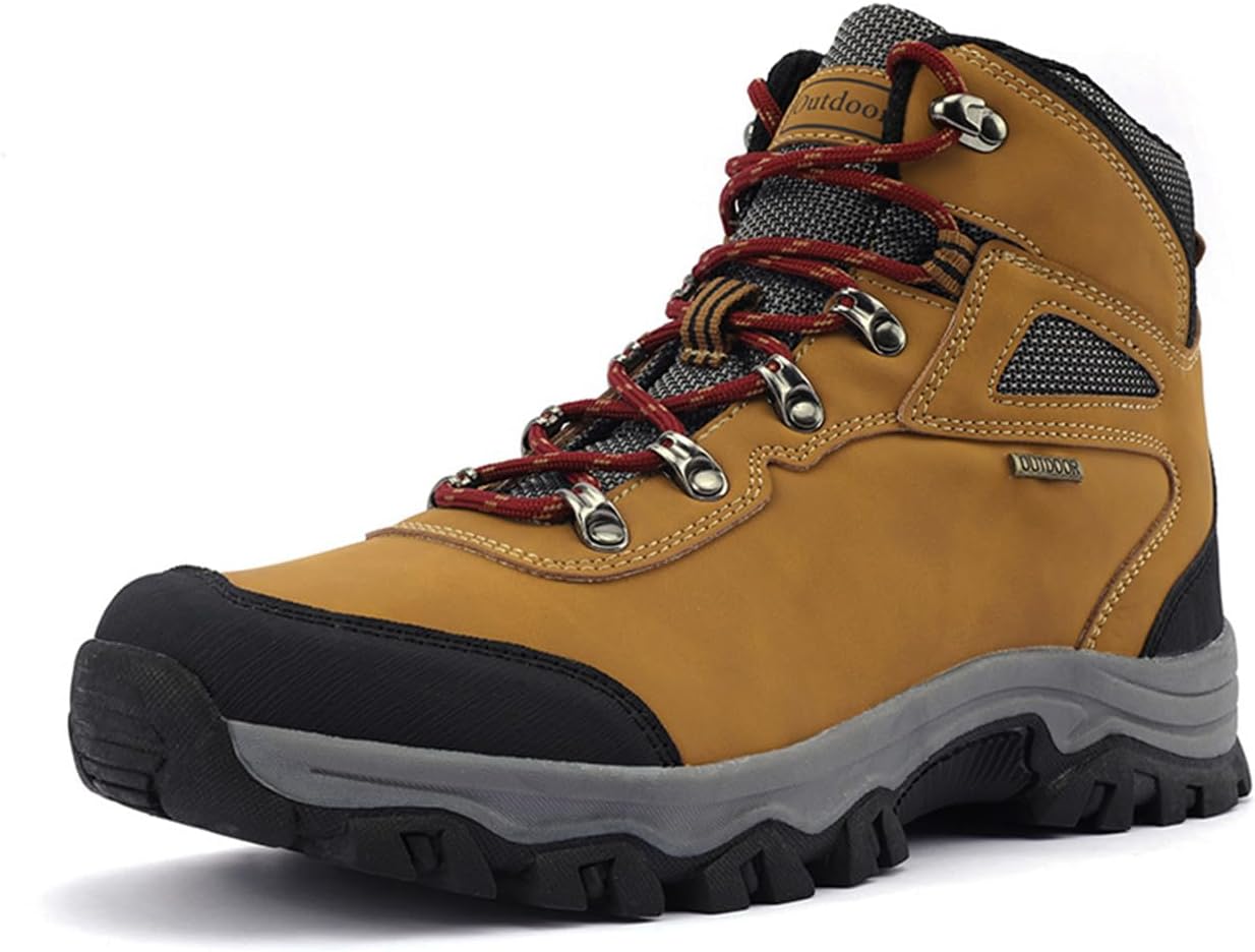 

Мужские водонепроницаемые походные ботинки на открытом воздухе, противоскользящие ботинки, высокие походные туфли Zhoupulp, желтый