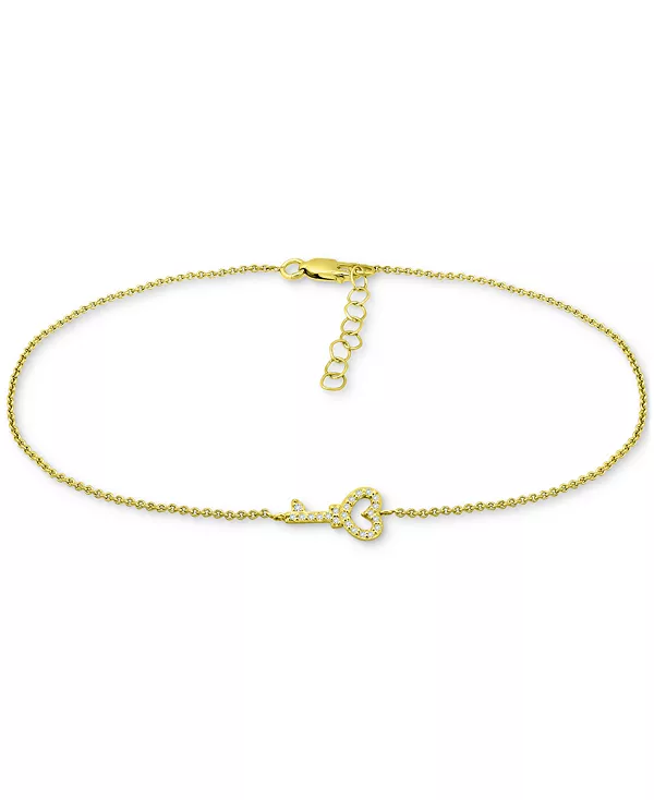 

Браслет на лодыжку с сердцем из кубического циркония, созданный для Macy's Giani Bernini, gold
