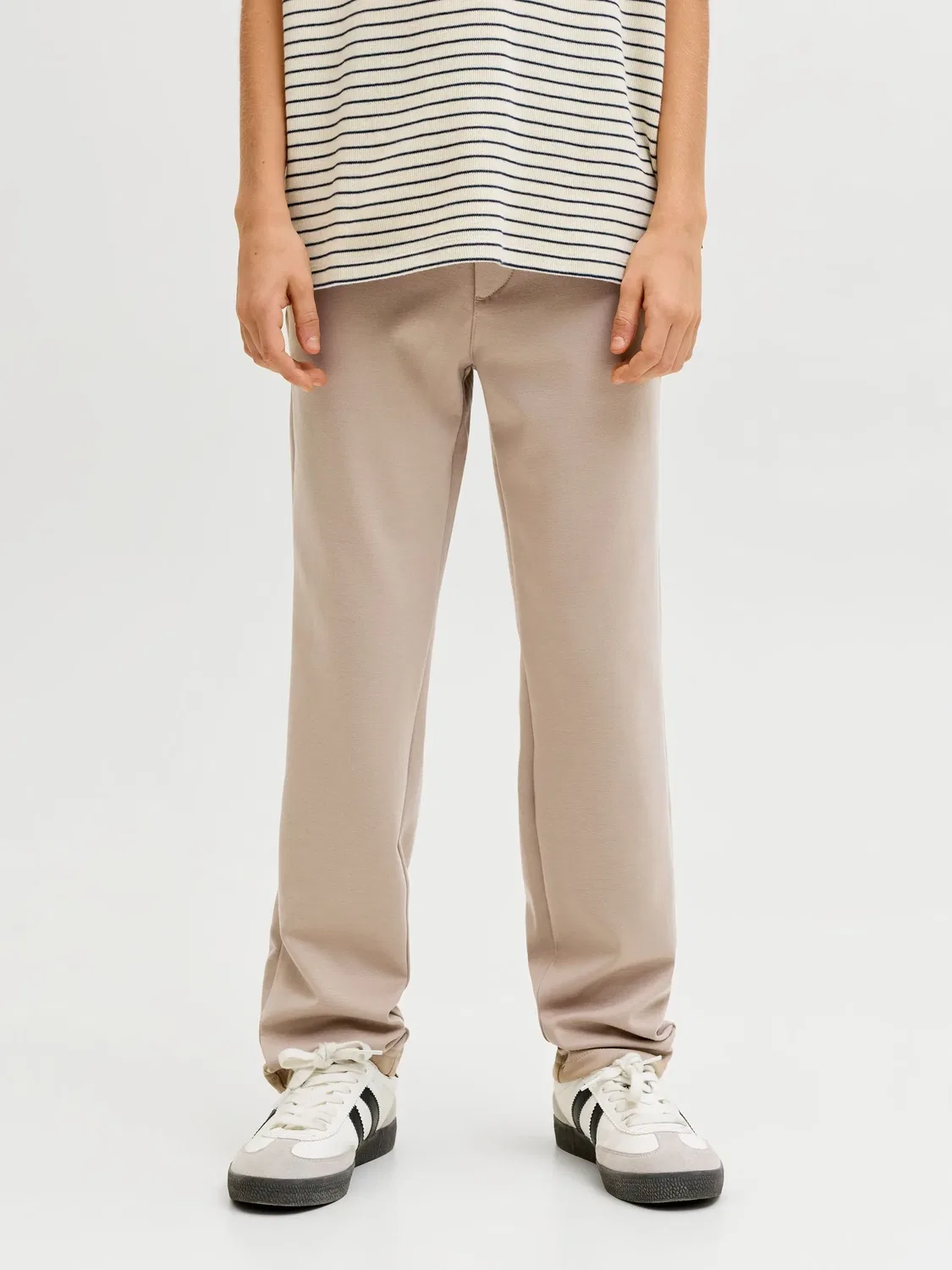 Чино-брюки, хлопкоподобная ткань, JACK & JONES Junior, кремовый — фото 3
