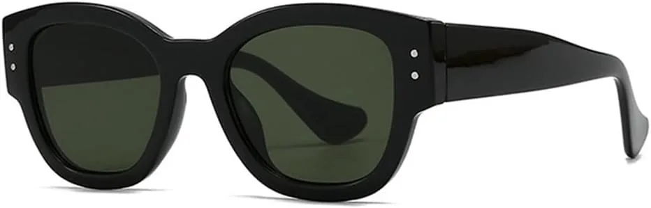 

Женские солнцезащитные очки с заклепками, градиентные линзы, защита от УФ-излучения UV400; мужские солнцезащитные очки в стиле панк FYTUP, Black Dark Green