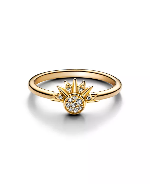 

Кольцо с кубическим цирконием, сияющее солнцем Pandora, gold