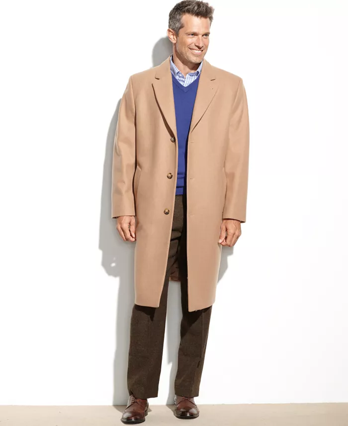 

Большой и высокий пальто из шерстяной смеси Signature London Fog, коричневый/бежевый