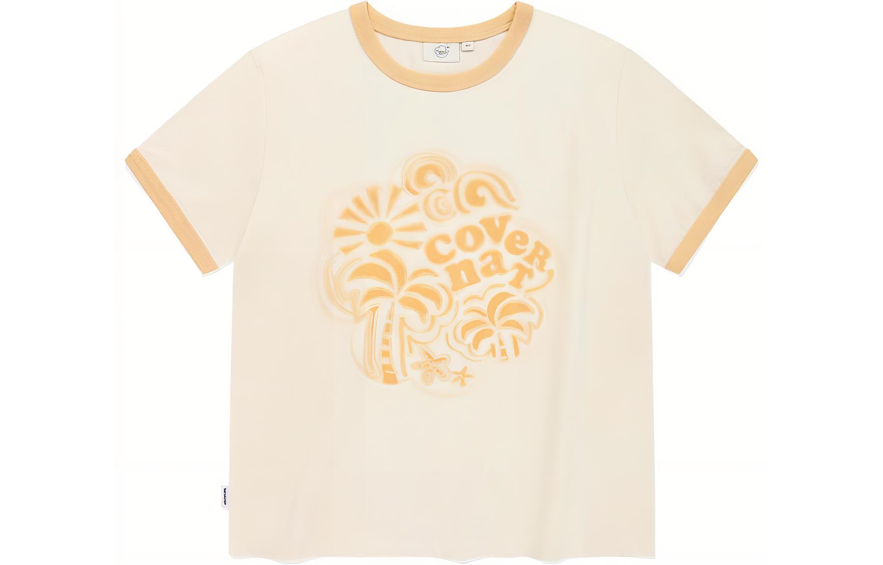 

COVERNAT Футболка SS24 Regular женская ivory, Бежевый, COVERNAT Футболка SS24 Regular женская ivory