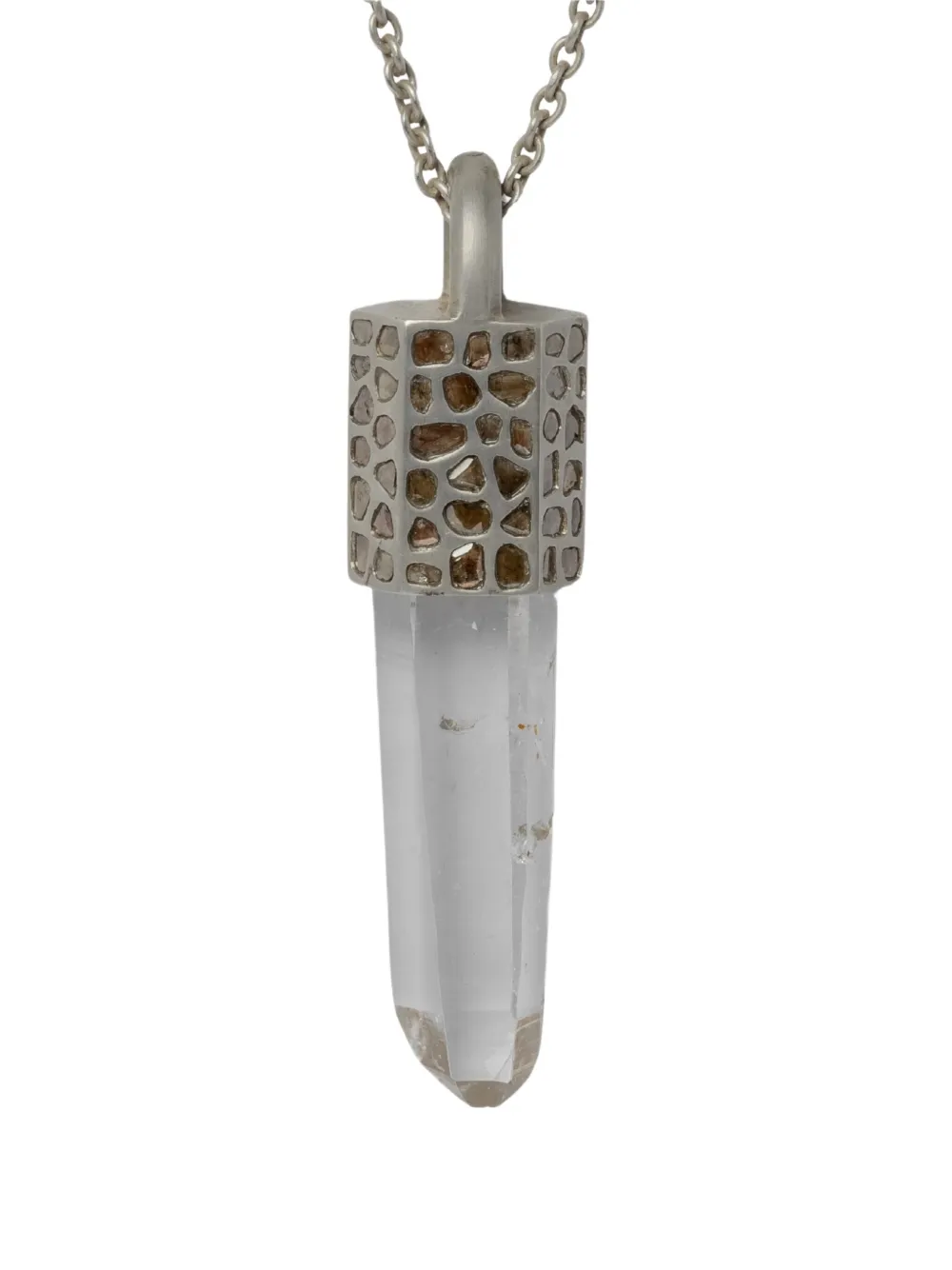 

Кулон-талисман с лемурийским кварцем и инкрустацией pavé Parts of Four, серебряный